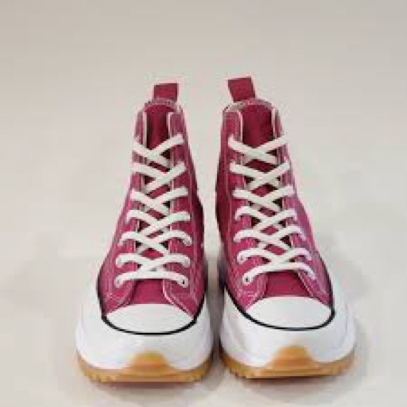Converse Women's Run Star Hike Hi Midnight Hibiscus Platform Sneakers - Picture 3 of 14